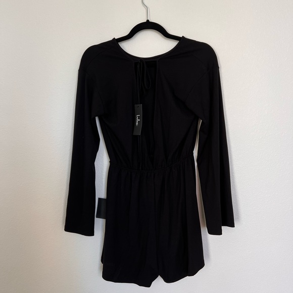 Lulu’s Black Long Sleeve Cutout Romper - Picture 8 of 9